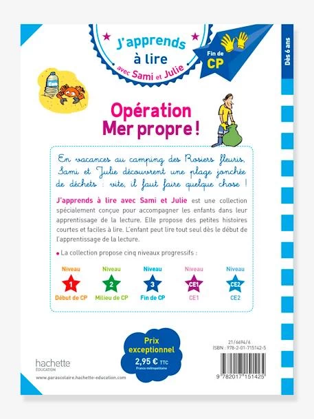 J'apprends à Lire Avec Sami Et Julie CP Niveau 3 - Opération Mer Propre ! - HACHETTE ÉDUCATION Blanc - Hachette – Image 2