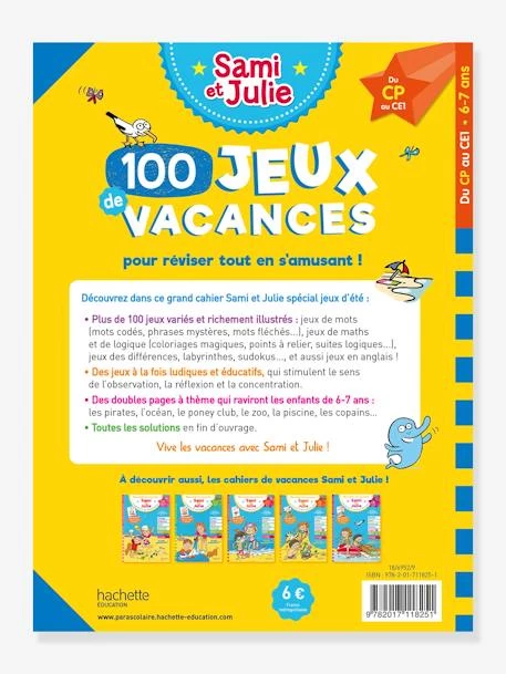 Livre éducatif Sami Et Julie - 100 Jeux De Vacances Du CP Au CE1 - Cahier De Vacances 2021 - HACHETTE ÉDUCATION Blanc - Hachette – Image 4