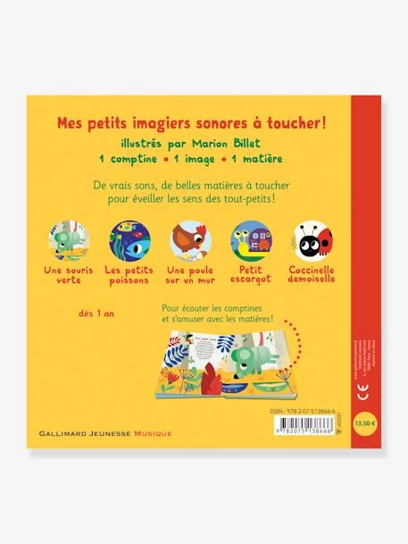 Livre Sonore - Mes Comptines à Toucher - GALLIMARD JEUNESSE Bleu - Gallimard – Image 2