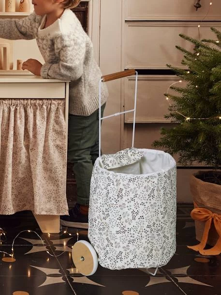 Panier De Courses à Roulettes En Métal, Tissu Et Bois FSC® Gris - Vertbaudet – Image 3