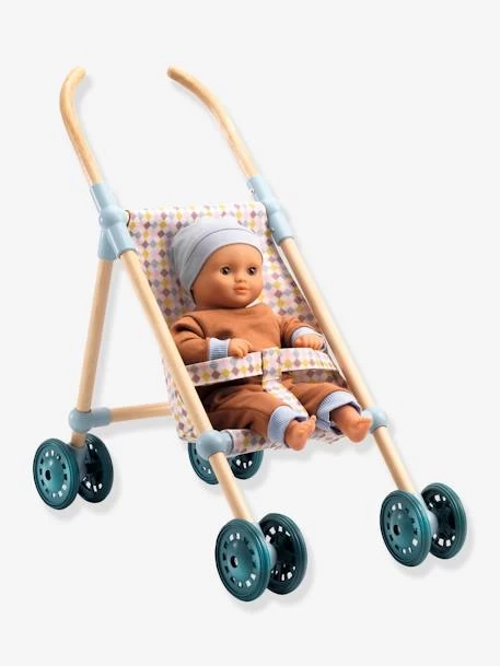 Poussette Bois Little Cubes - DJECO Rose - Djeco – Image 2